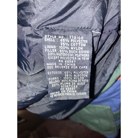 First Down Exploration-Men's Sz XL-Blue/Green/Orange-Puffer Jacket-Duck Down-VTG - Picture 11 of 11